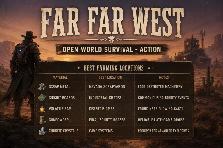 Far Far West (2026) Explosives Guide: All Crafting Recipes, Material Locations, and Meta Builds
