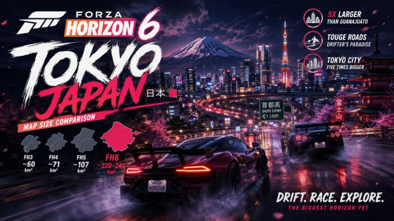 Forza Horizon 6 Tokyo Map Size Comparison & Complete Guide to Performance and Drift Spots