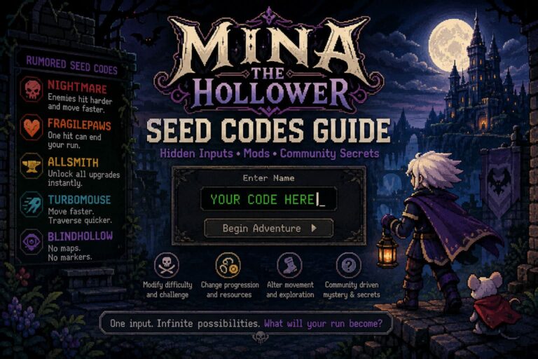 Mina the Hollower Seed Codes Guide: Hidden Inputs, Mods, and Community Secrets