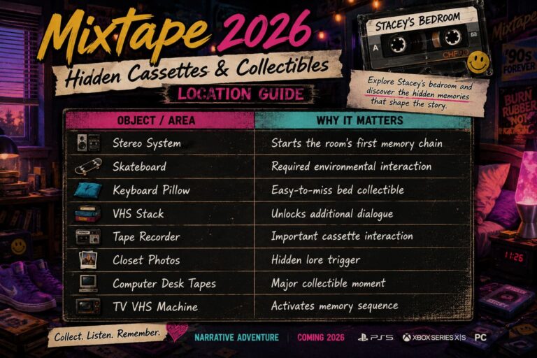 Mixtape 2026 Hidden Cassettes & Collectibles Location Guide: Get 100% Completion