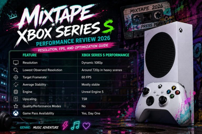 Mixtape Xbox Series S Performance Review 2026: Resolution, FPS, and Optimization Guide