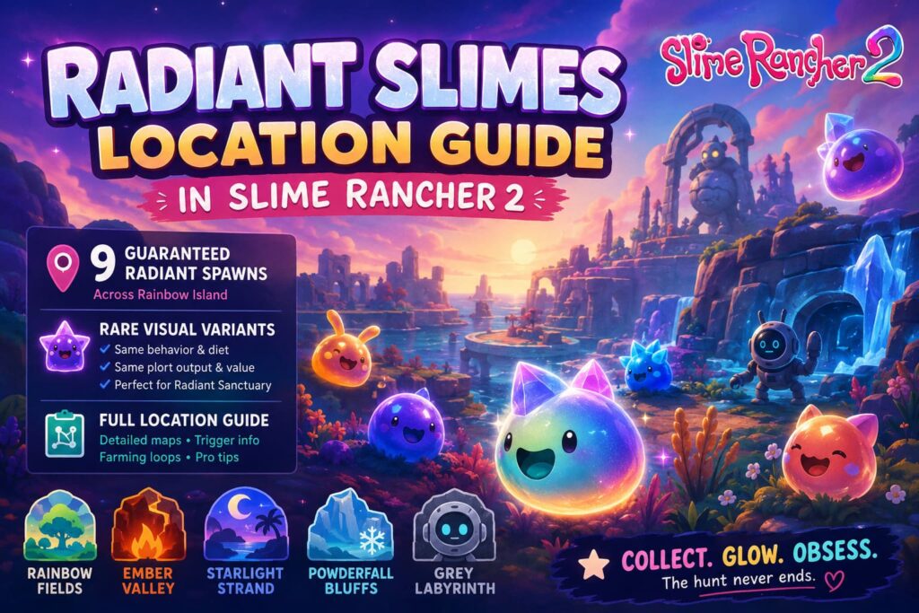 Radiant Slimes Location Guide in Slime Rancher 2 • PixelNitro