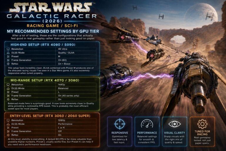 Star Wars Galactic Racer PC Settings Guide: My Real DLSS 4.5 Setup for Smooth Gameplay and Sharp Visuals