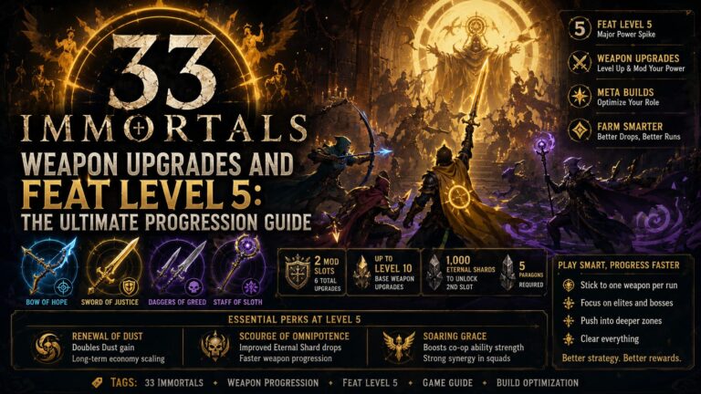 33 Immortals Weapon Upgrades and Feat Level 5: The Ultimate Progression Guide