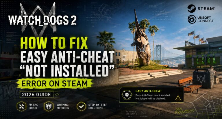 How to Fix Watch Dogs 2 “Easy Anti-Cheat Not Installed” Error on Steam (2026 Guide)