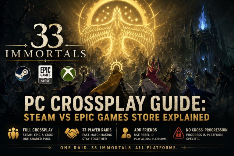 33 Immortals PC Crossplay Guide: Steam vs Epic Games Store Explained