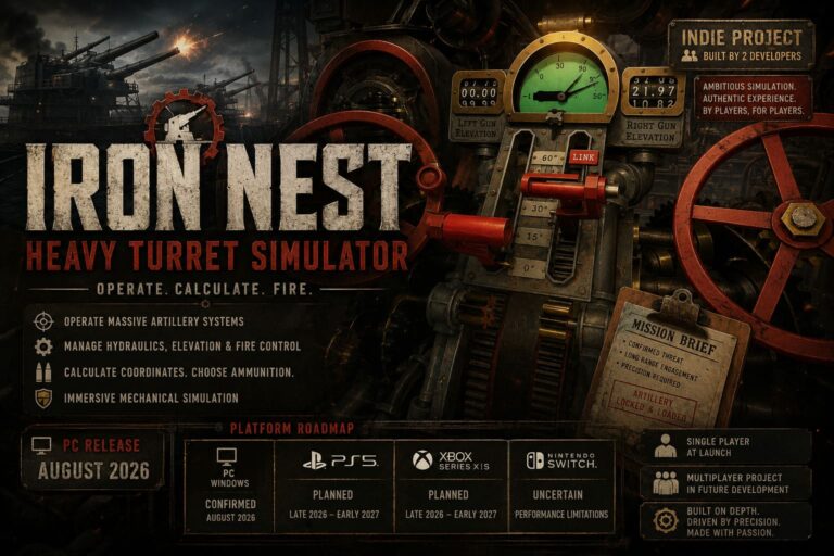 Iron Nest Heavy Turret Simulator Console Ports (PS5, Xbox Series X|S) Release Window and Full Breakdown