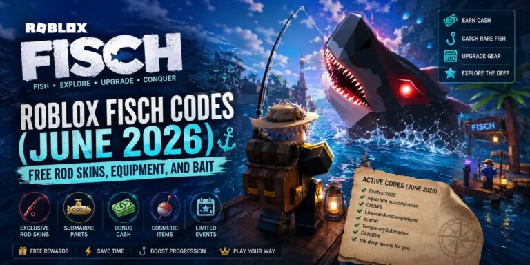 Roblox Fisch Codes (June 2026): Free Rod Skins, Equipment, and Bait