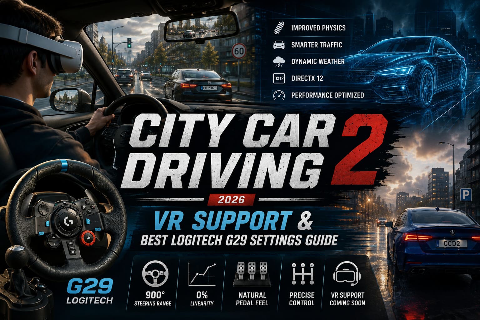 City Car Driving 2.0 VR Support & Best Logitech G29 Settings Guide ...