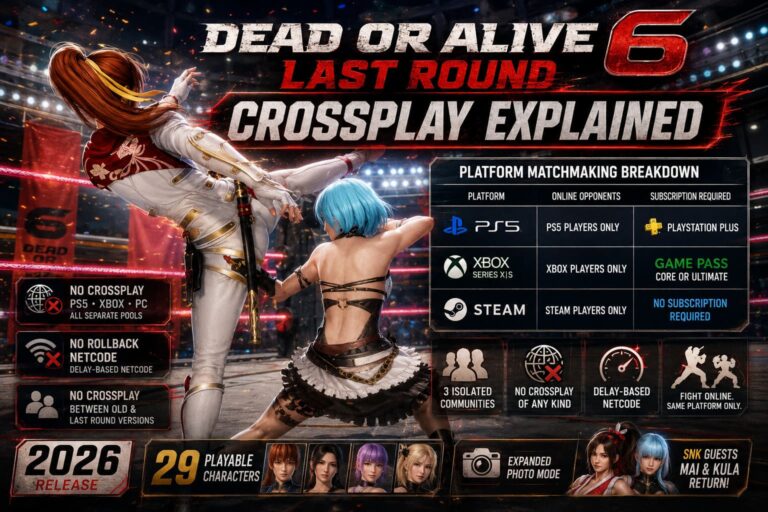 Dead or Alive 6 Last Round Crossplay: PS5, PC, and Xbox Support Explained (2026)