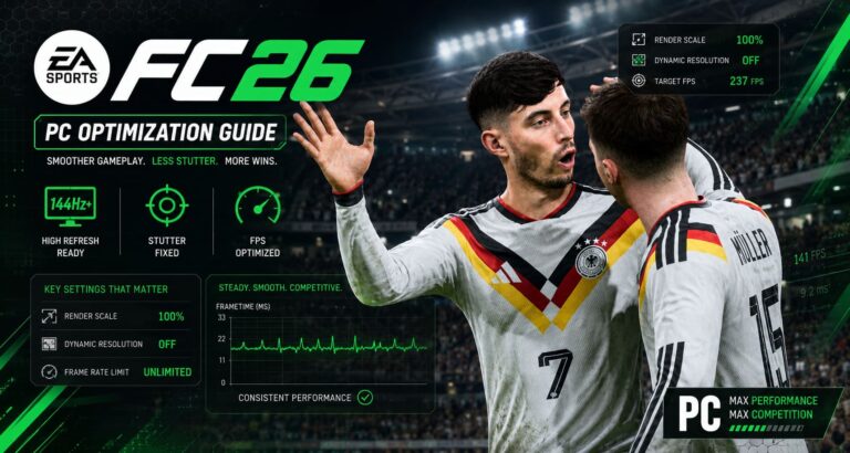 EA Sports FC 26 PC Performance Guide: Best Render Scale, Dynamic Resolution, and Target FPS Settings to Fix Stutters