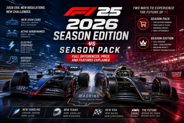 F1 25 2026 Season Edition vs Season Pack: Full Differences, Price, and Features Explained