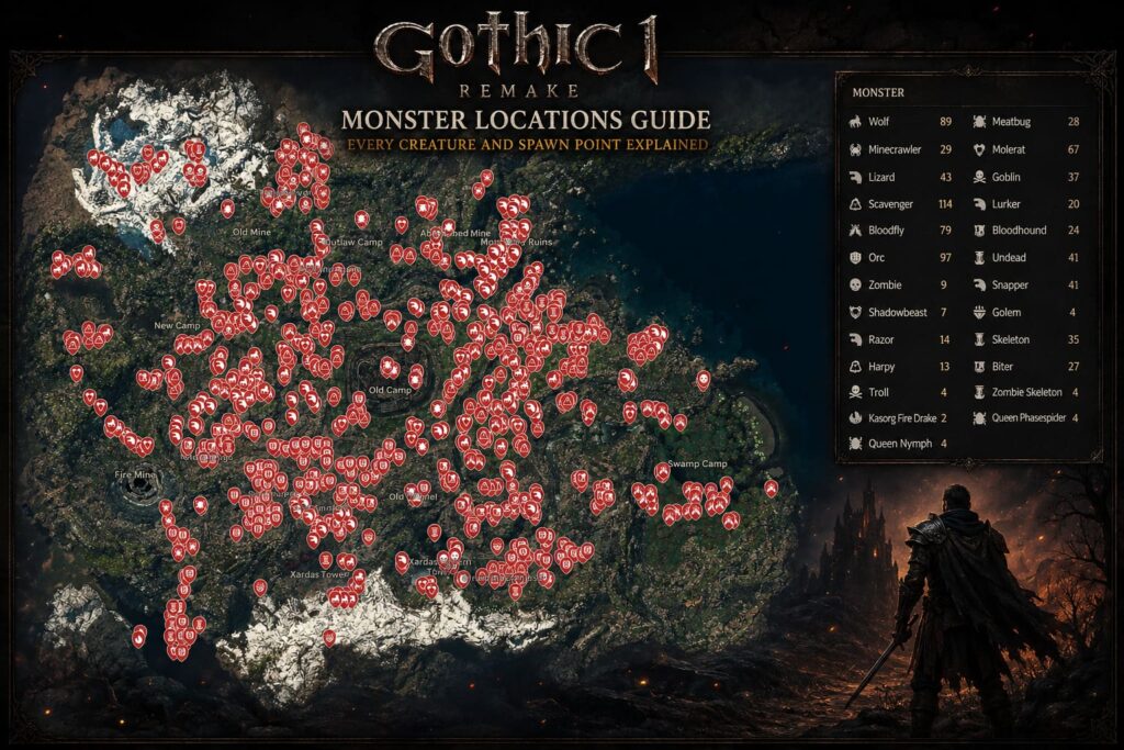 Gothic 1 Remake Monster Locations Guide: Every Creature and Spawn Point ...