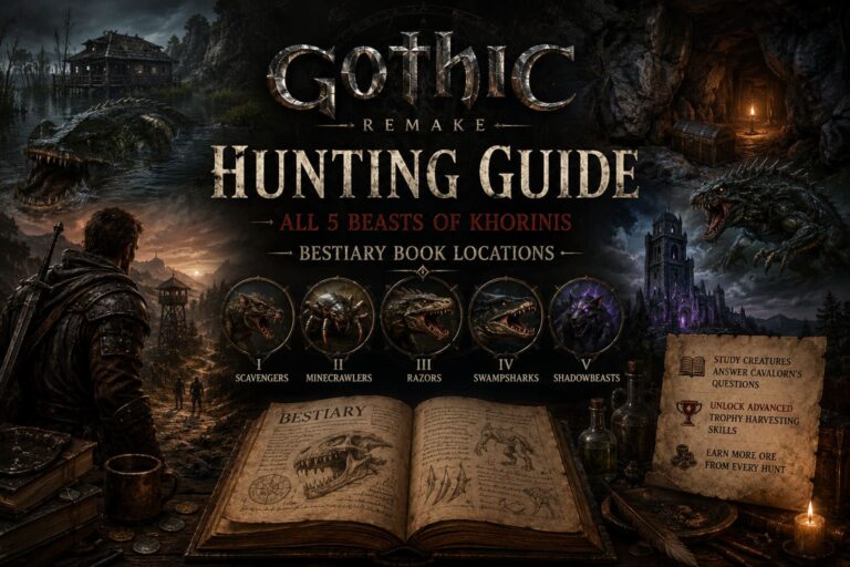 Gothic Remake Hunting Guide: All 5 Beasts of Khorinis Bestiary Book Locations
