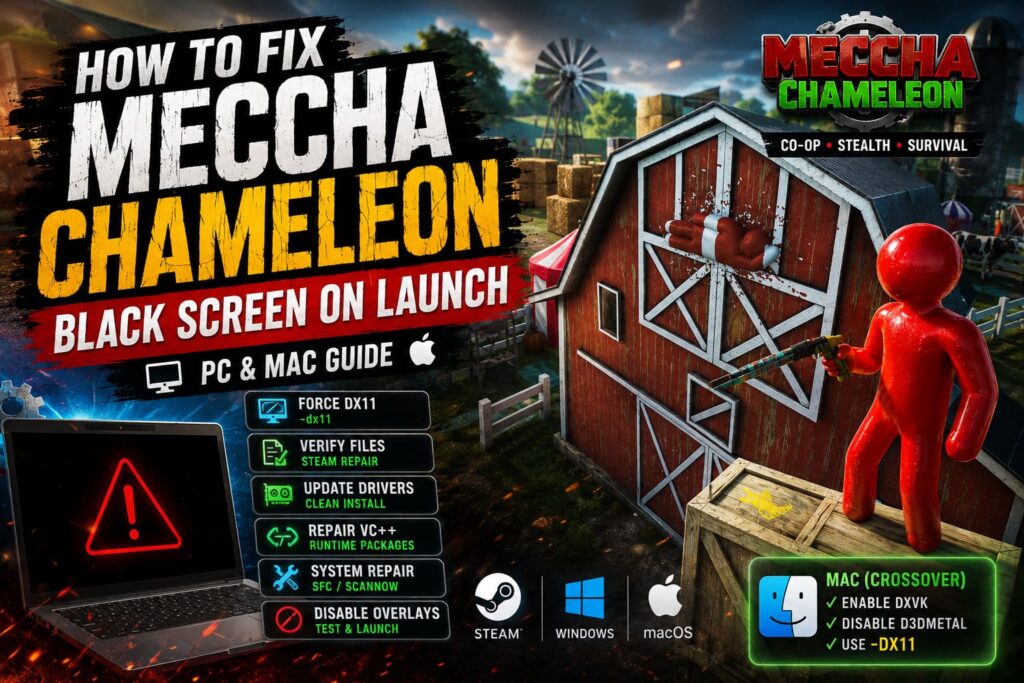 How to Fix MECCHA CHAMELEON Black Screen on Launch: Complete PC and Mac ...