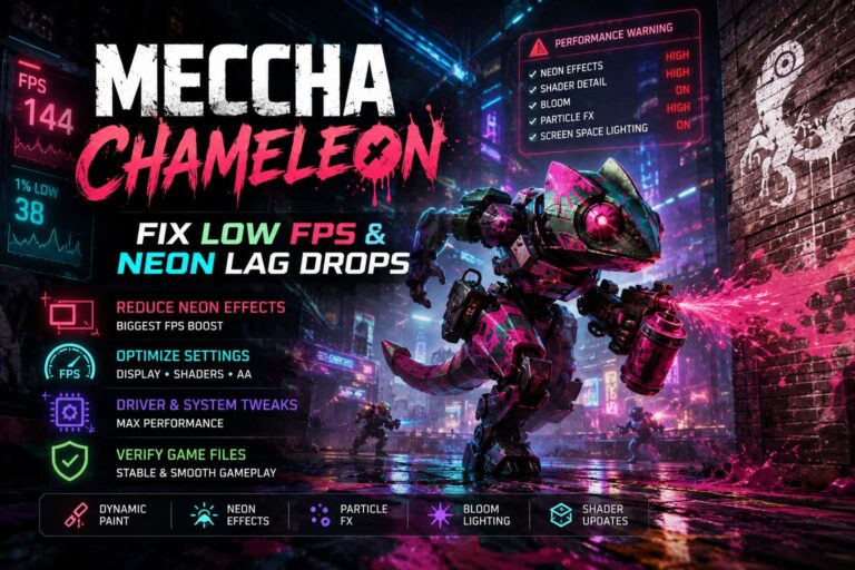 How to Fix MECCHA CHAMELEON Low FPS and Neon Effects Lag Drops on PC