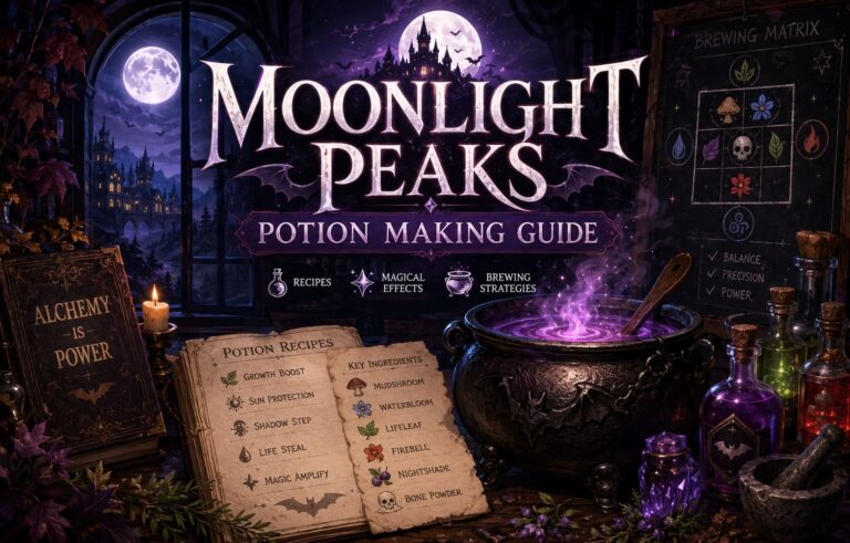 Moonlight Peaks Potion Making Guide: Recipes and Magical Effects List