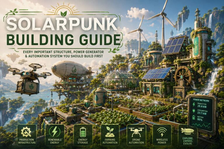 Solarpunk Building Guide: Every Important Structure, Power Generator & Automation System You Should Build First