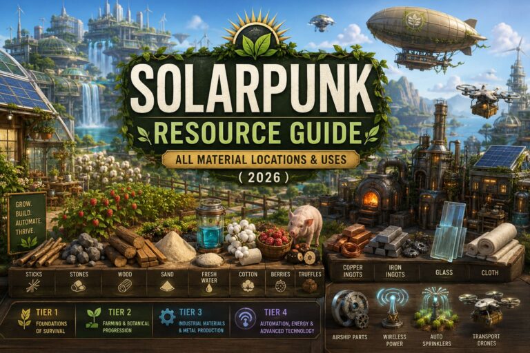 Solarpunk Resource Guide: All Material Locations & Uses (2026)