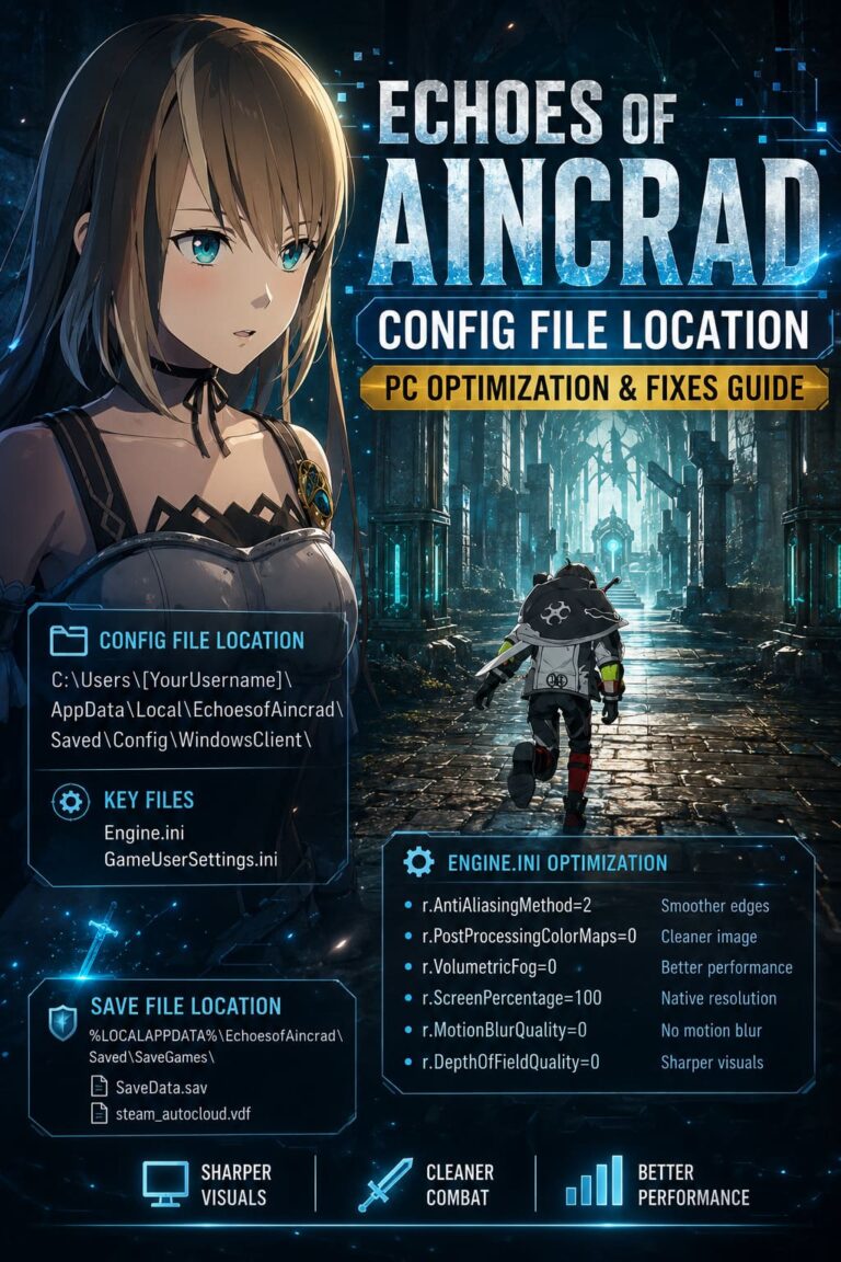 Echoes of Aincrad Config File Location: PC Optimization & Fixes Guide