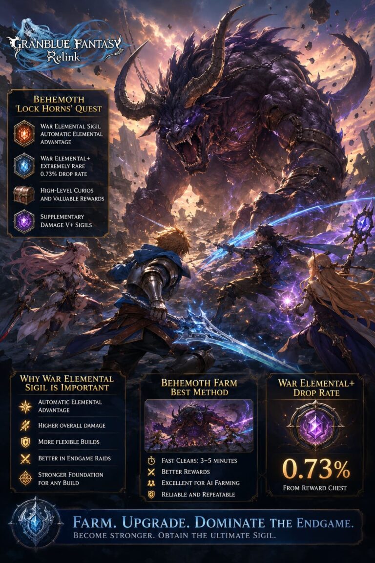 Granblue Fantasy Relink Behemoth Farm Guide: How to Get War Elemental Sigil Fast