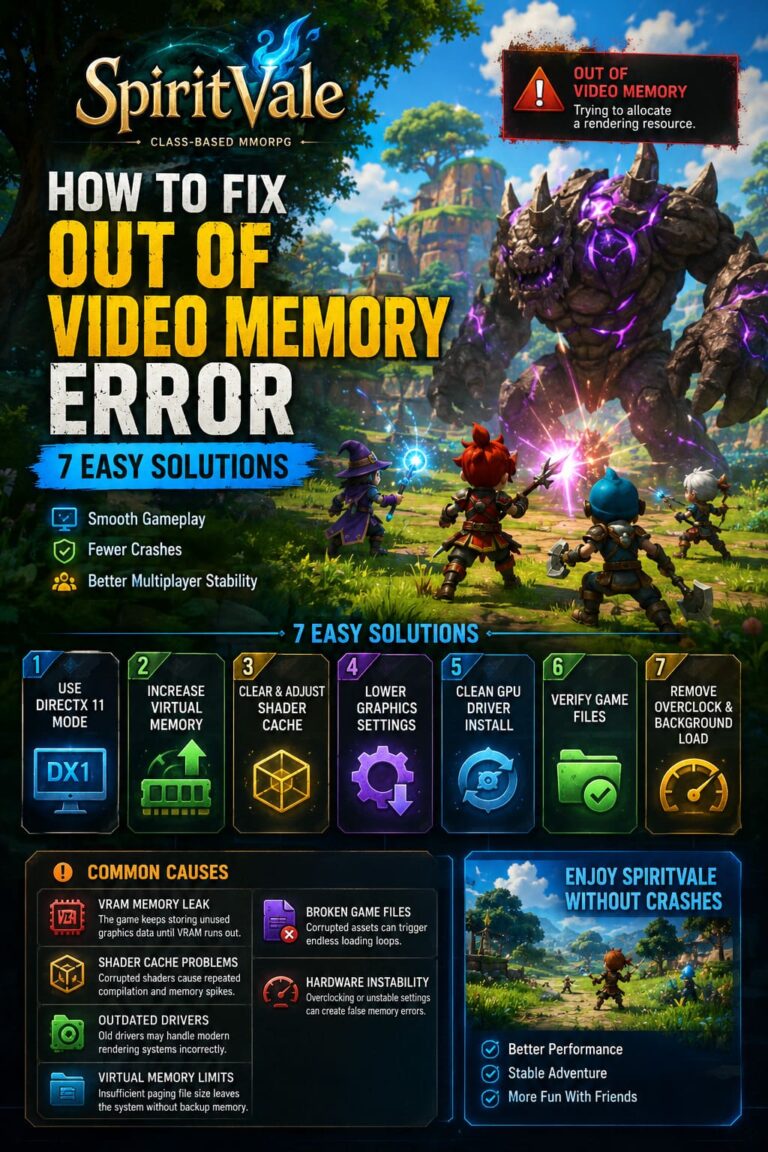 How to Fix SpiritVale Out of Video Memory Error: 7 Easy Solutions