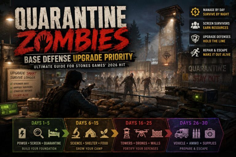 Quarantine Zombies Base Defense Upgrade Priority: Ultimate Guide for Stones Games’ 2026 Hit