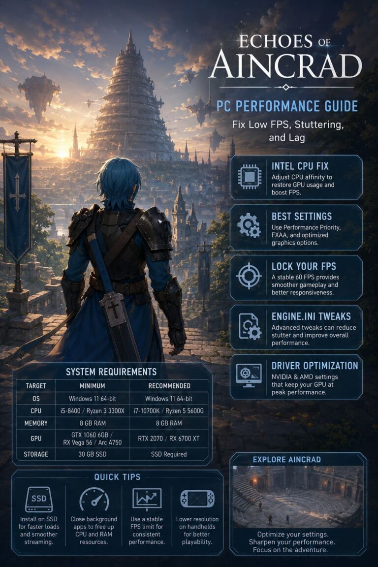 Echoes of Aincrad PC Performance Guide: How to Fix Low FPS, Stuttering, and Lag