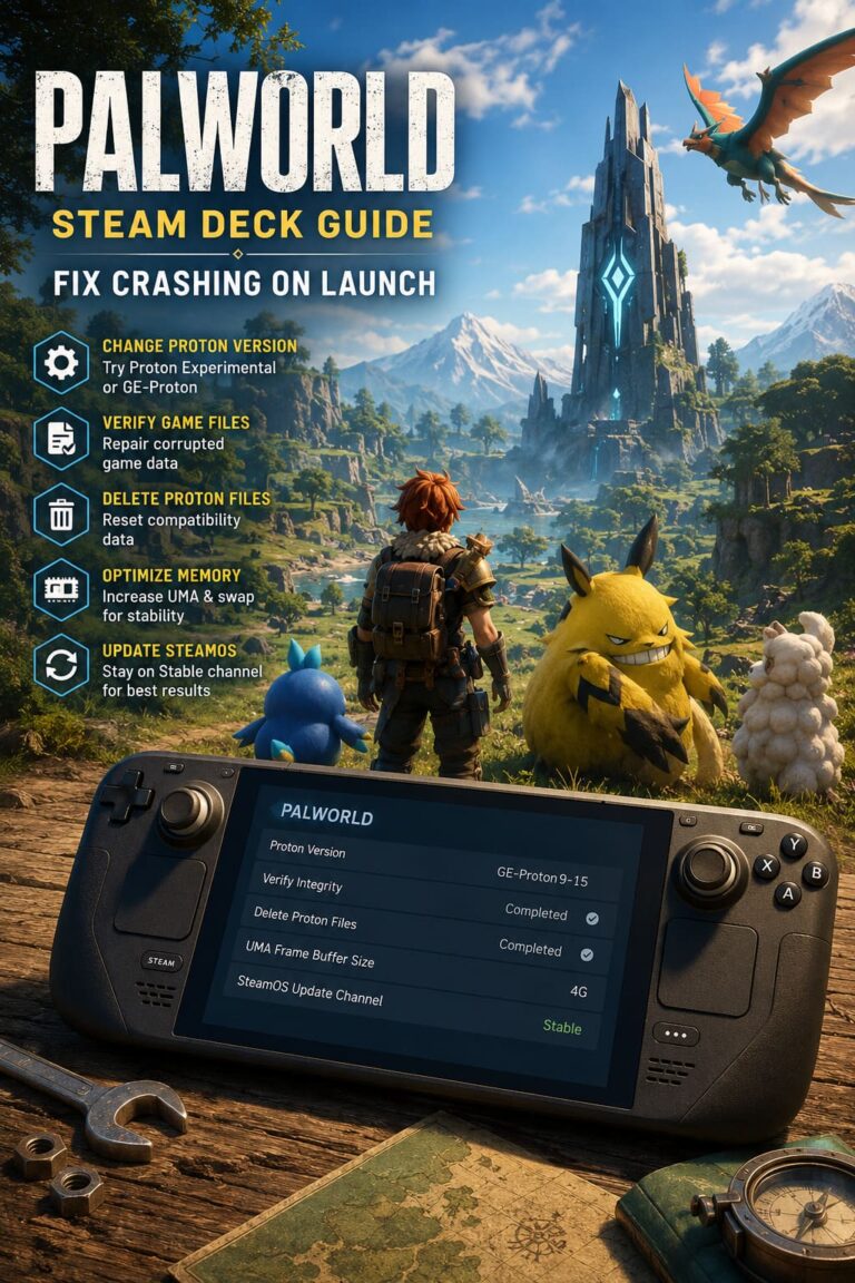 How to Fix Palworld Crashing on Launch on Steam Deck (Proton Guide)