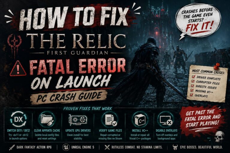 How to Fix The Relic: First Guardian Fatal Error on Launch (PC Crash Guide)