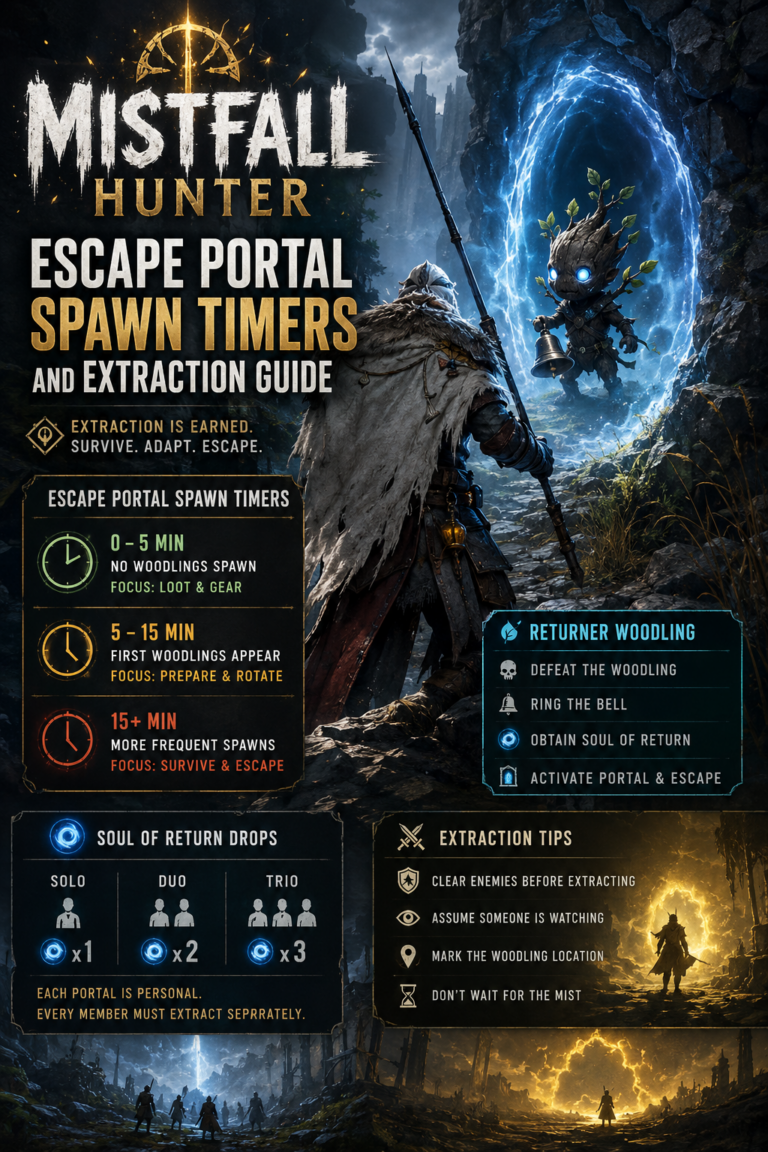 Mistfall Hunter Escape Portal Spawn Timers and Extraction Guide