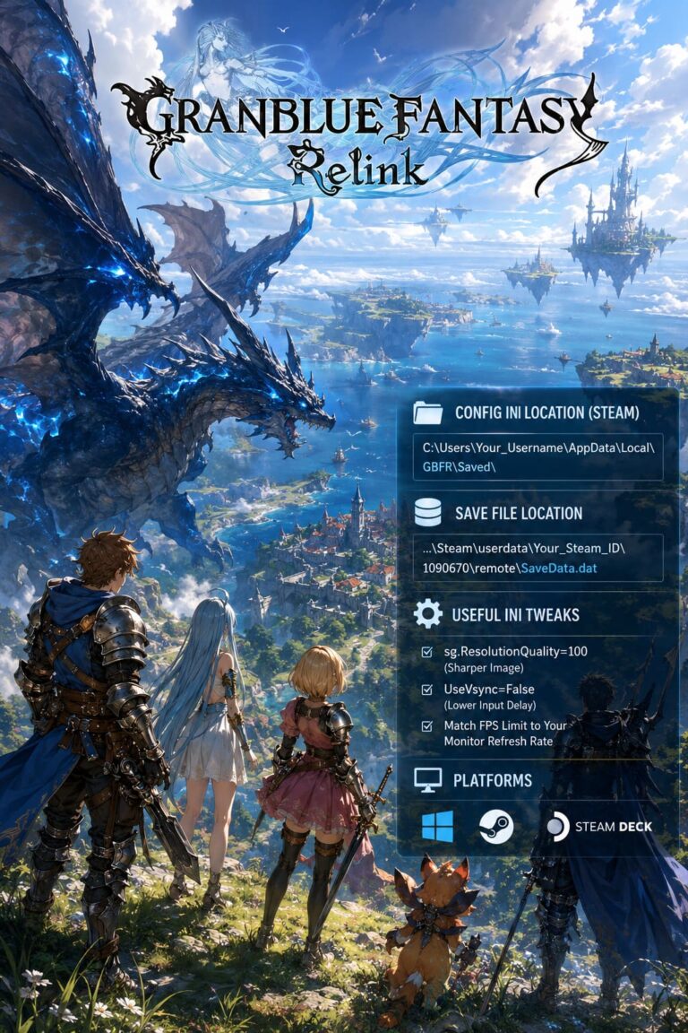 Granblue Fantasy Relink Config INI File Location: Ultimate Steam Guide