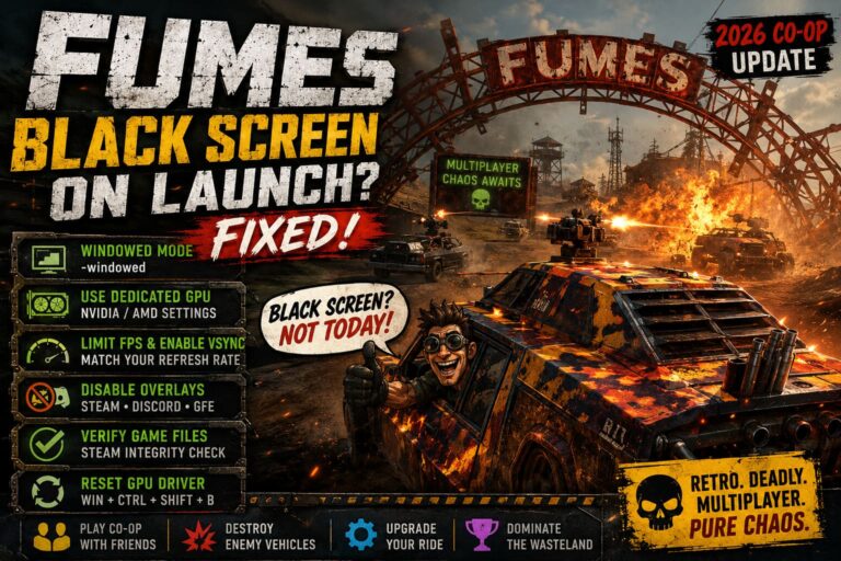 How to Fix FUMES Multiplayer Black Screen on Launch (2026 Co-Op Guide)