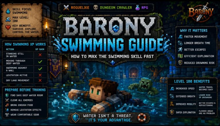 Barony Swimming Guide: How to Max the Swimming Skill Fast