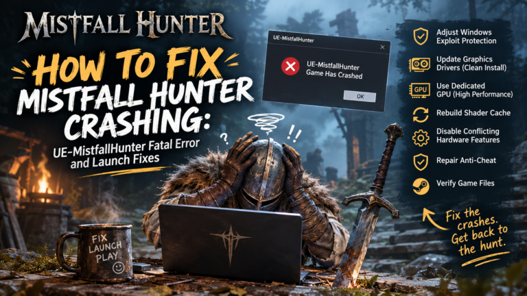 How to Fix Mistfall Hunter Crashing: UE-MistfallHunter Fatal Error and Launch Fixes