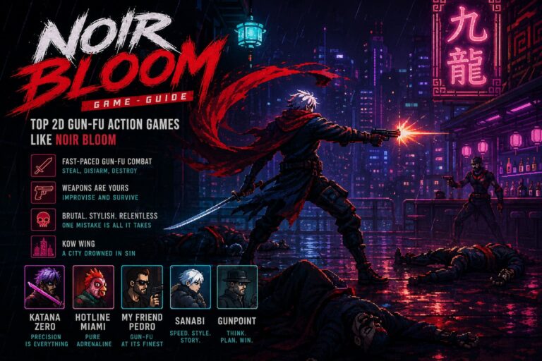 Noir Bloom Game Guide: Top 2D Gun-Fu Action Games Like Noir Bloom