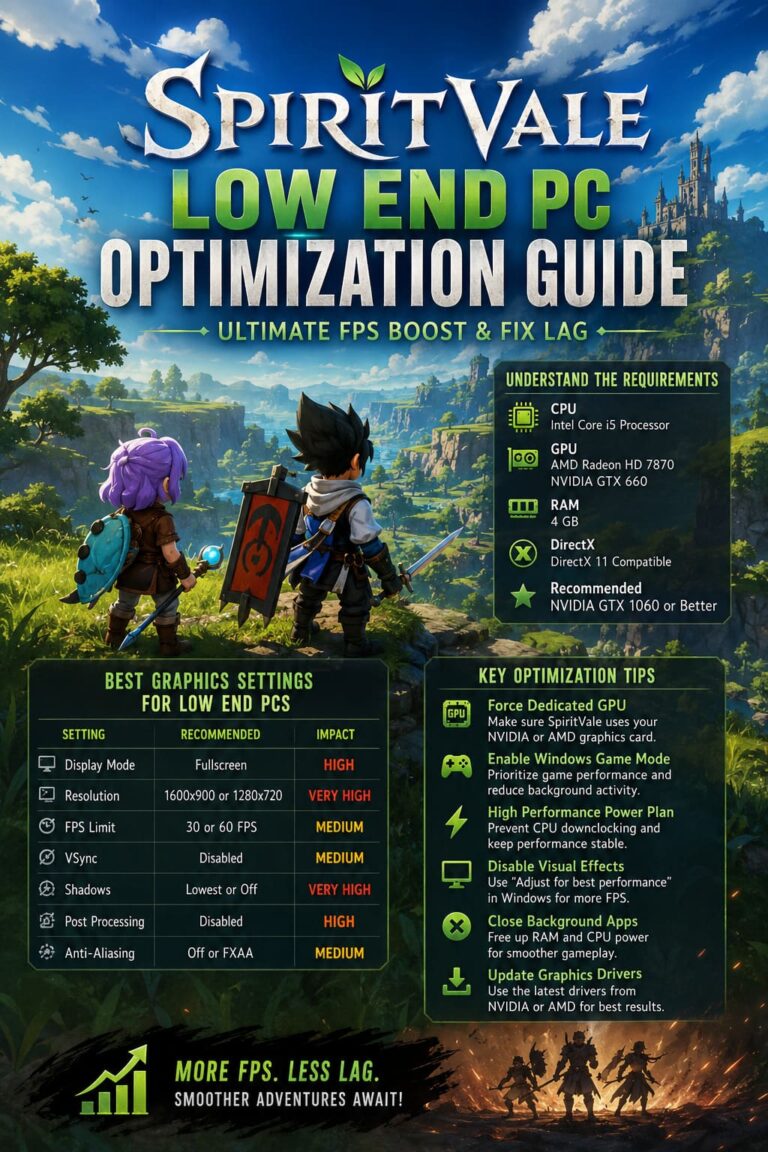 SpiritVale Low End PC Optimization Guide: Ultimate FPS Boost & Fix Lag