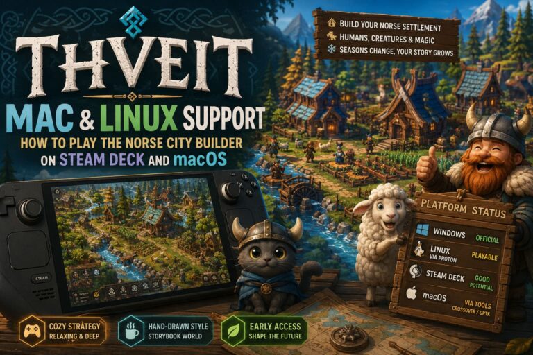 Thveit Mac & Linux Support: How to Play the Norse City Builder on Steam Deck and macOS