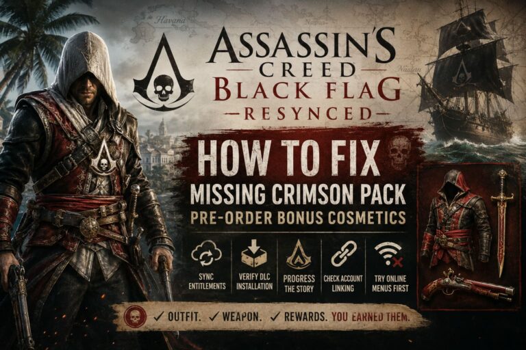 Assassin’s Creed Black Flag Resynced: How to Fix Missing Crimson Pack Pre-Order Bonus Cosmetics