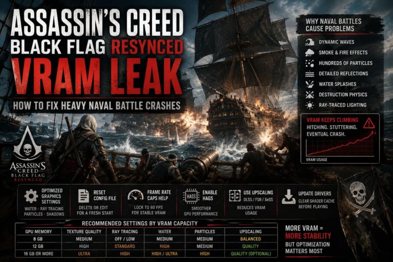 Assassin’s Creed Black Flag Resynced VRAM Leak: How to Fix Heavy Naval Battle Crashes