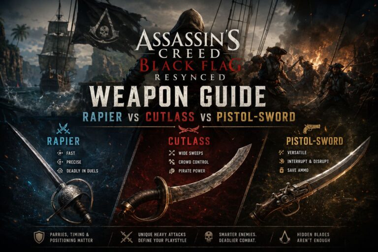 Assassin’s Creed Black Flag Resynced Weapon Guide: Rapier vs Cutlass vs Pistol-Sword