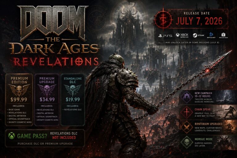 DOOM The Dark Ages Revelations Release Date, Premium Edition Price & DLC Leak Breakdown