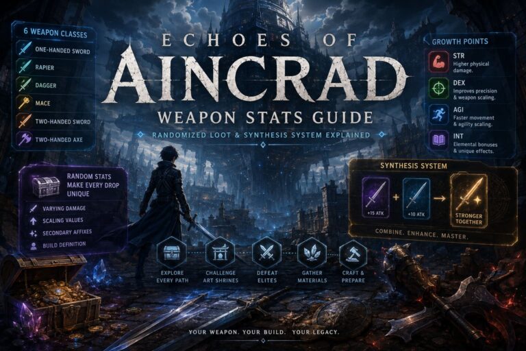Echoes of Aincrad Weapon Stats Guide: Randomized Loot and Synthesis System Explained