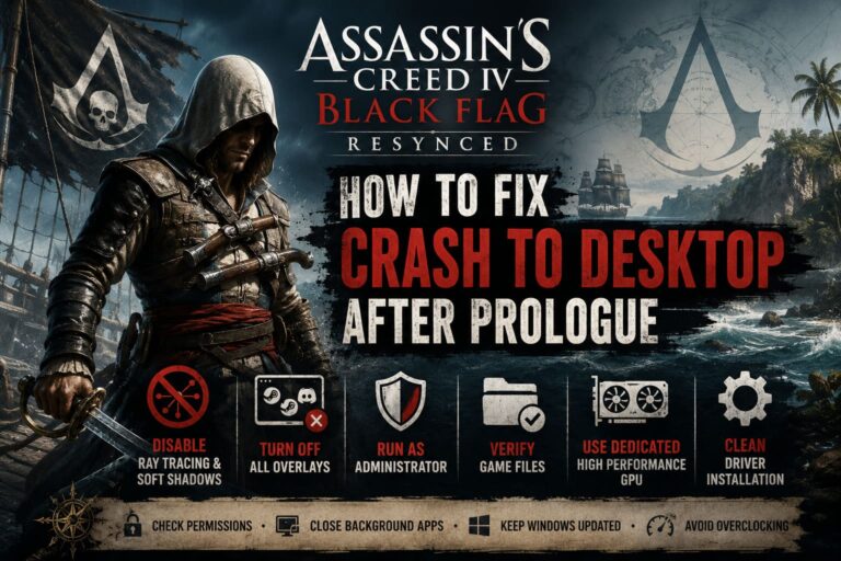 How to Fix Assassin’s Creed Black Flag Resynced Crash to Desktop After Prologue