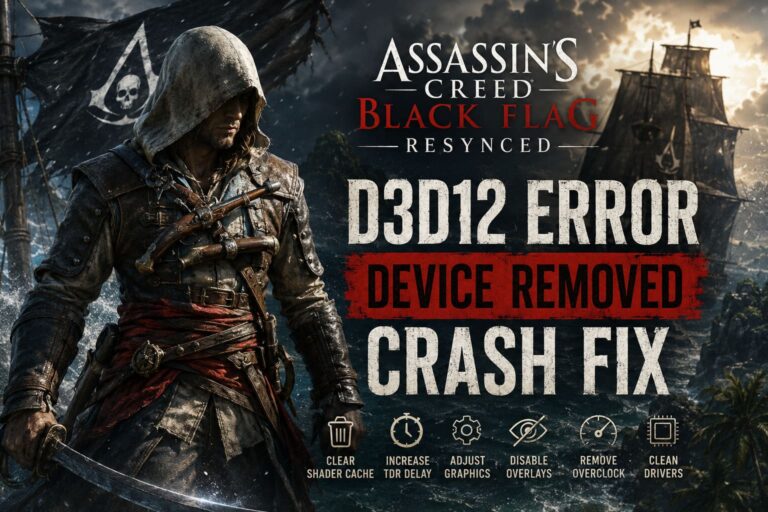 How to Fix Assassin’s Creed Black Flag Resynced D3D12 Error Device Removed Crash