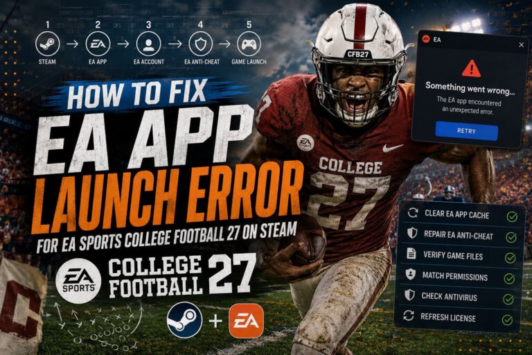 How to Fix EA App Launch Error for EA SPORTS College Football 27 on Steam (Complete Guide)