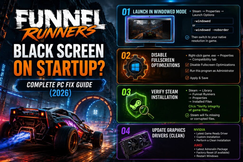 How to Fix Funnel Runners Black Screen on Startup: Full PC Guide (2026 ...