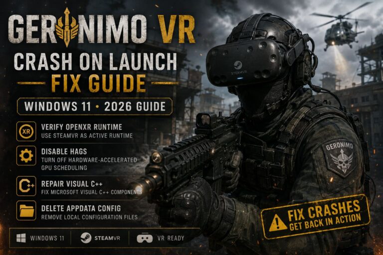 How to Fix Geronimo VR Crash on Launch on Windows 11 (2026 Guide)