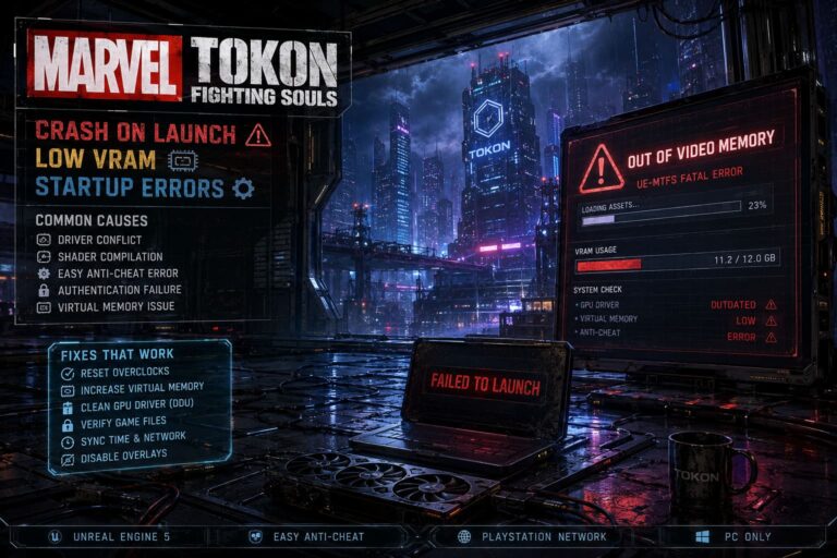 How to Fix MARVEL Tokon Fighting Souls Crash on Launch, Low VRAM, and Startup Errors on PC