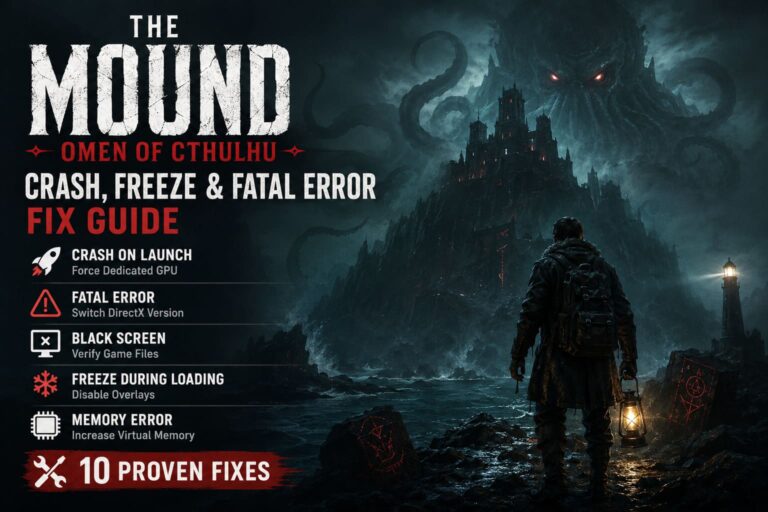 How to Fix The Mound: Omen of Cthulhu Crash on Launch, Freezes, and Fatal Error on Steam PC
